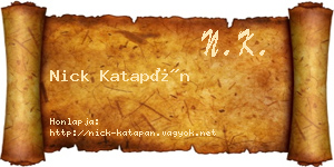 Nick Katapán névjegykártya